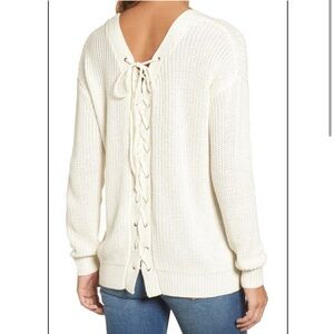 Love by Design Lace Up Nordstrom Sweater